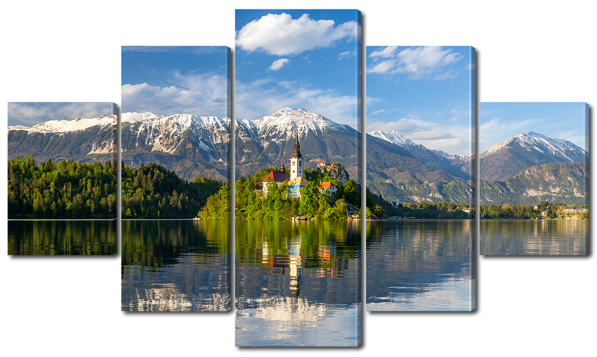 

Модульная картина Interno Эко кожа Озеро Блед Словения 123х69см