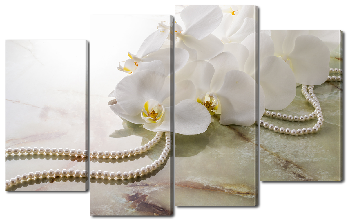 

Модульная картина Interno Эко кожа Орхидея и бусы 126x77см