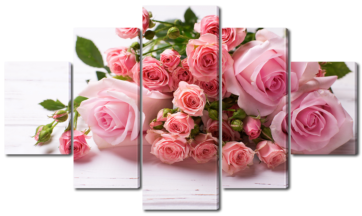 

Модульная картина Interno Эко кожа Букет алых роз 123х69см