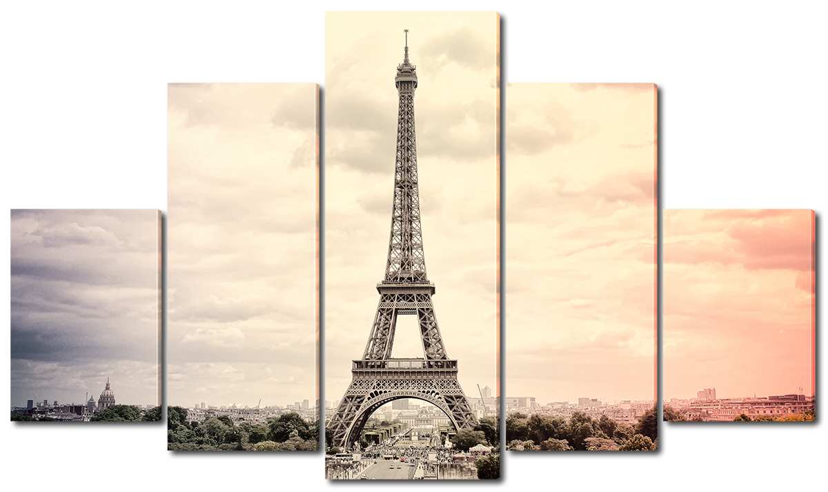 

Модульная картина Interno Эко кожа Эйфелева башня на закате 185х106см