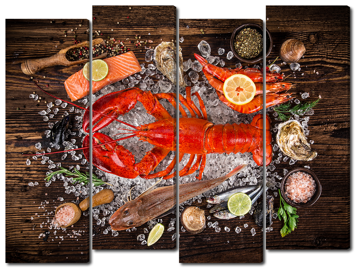 

Модульная картина Interno Эко кожа Морепродукты 94х69см