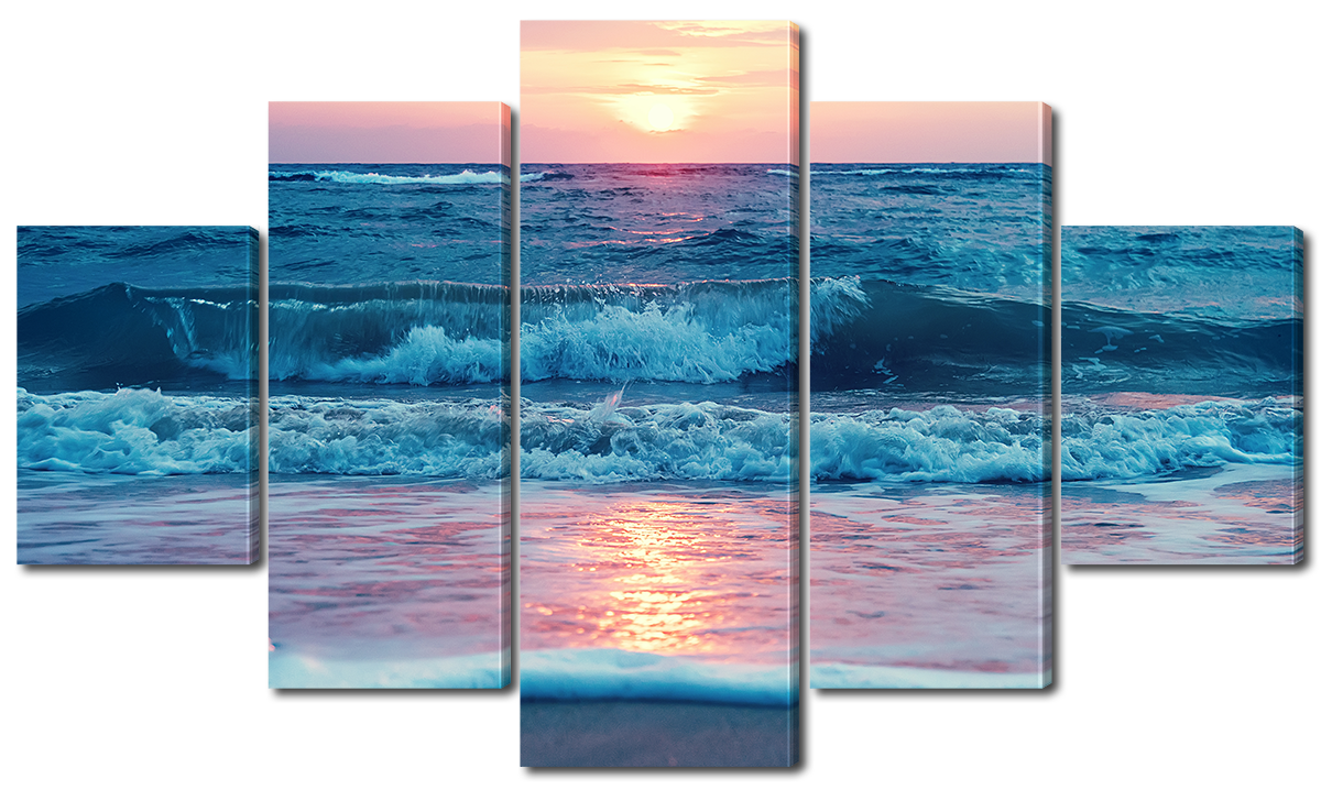 

Модульная картина Interno Эко кожа Волны на закате 123х69см