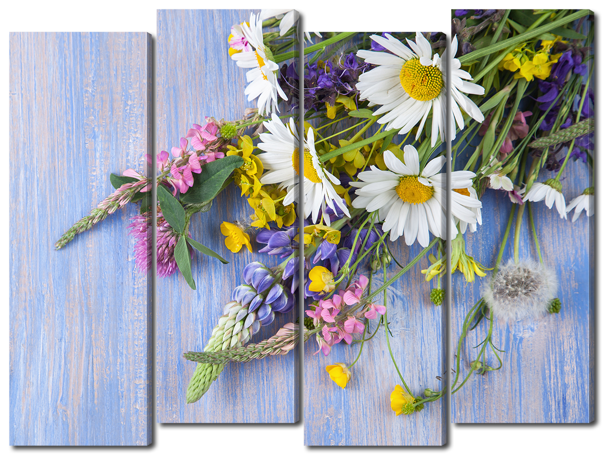

Модульная картина Interno Эко кожа Букет полевых цветов 94х69см