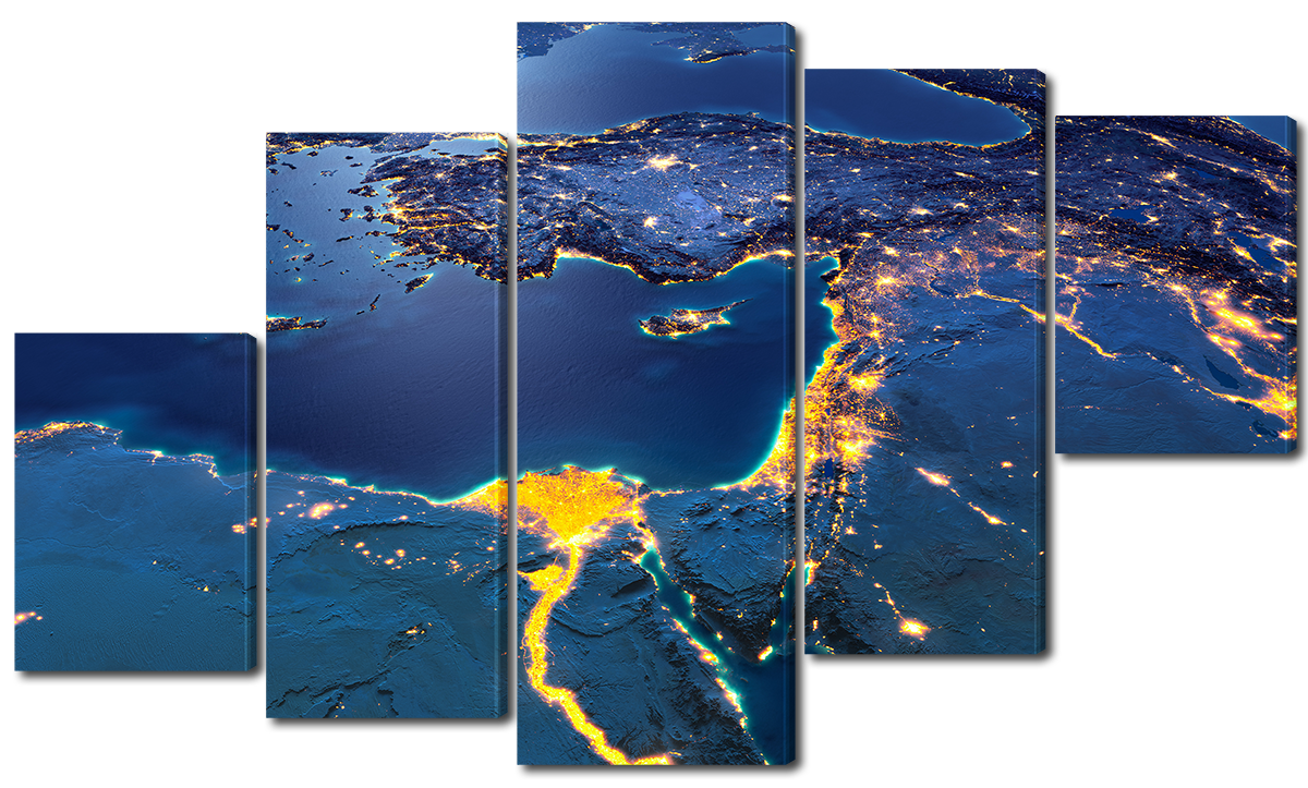 

Модульная картина Interno Эко кожа Ночная планета 108х60см