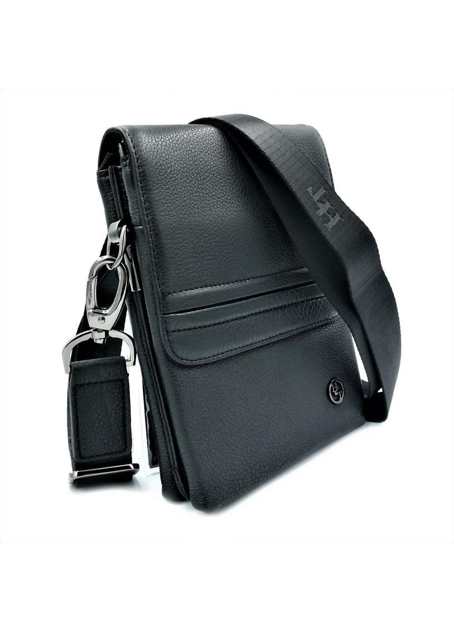

Мужская кожаная сумка H.T.Leather чёрного цвета 21 х 16 х 8 см