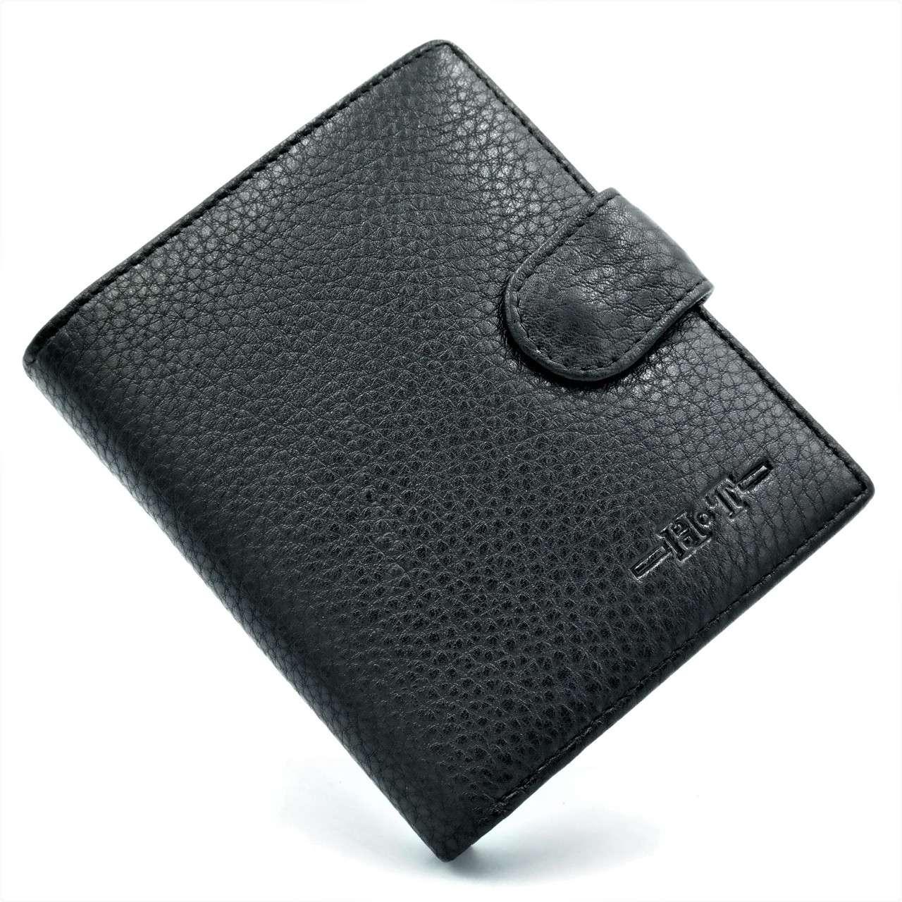 

Мужской кожаный кошелёк H.T.Leather чёрного цвета 12 х 10 х 2,5 см
