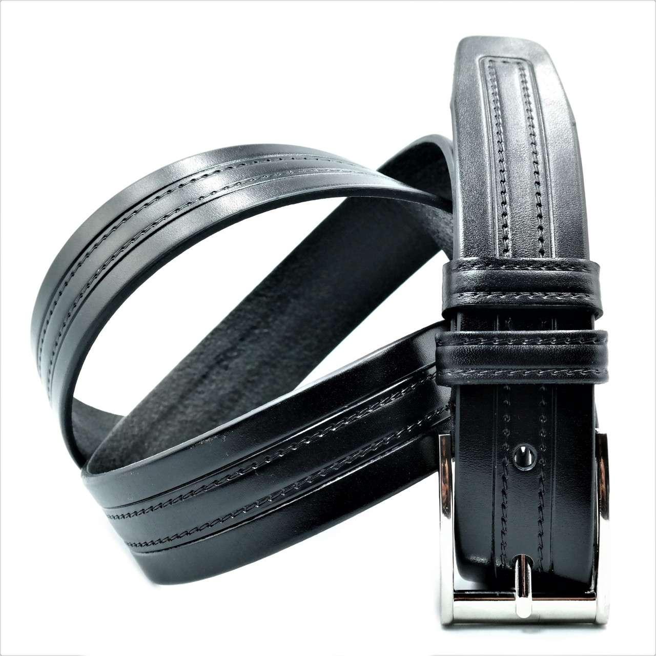 

Ремень мужской Weatro пояс чёрный Пряжка классическая 115-125 см