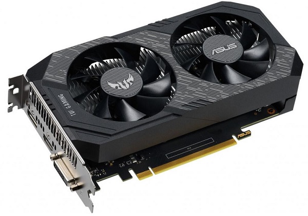 

Відеокарта Asus GeForce GTX 1650 TUF Gaming OC Edition 4GB GDDR6 128-bit, Boost-частота 1785 / 1755 МГц, HDMI 2.0b, DisplayPort 1.4, DVI-D, 20.6 x 12.5 x 4.6 см