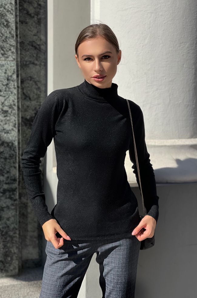 

Женский гольф Lipar со стойкой  Черный 0894/76 Б, Женский гольф Lipar со стойкой 52 Черный 0894/76 Б