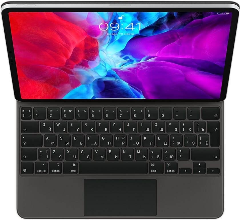 Акция на Обложка-клавиатура Apple Magic Keyboard для Apple iPad Pro 12.9 2020 Black (MXQU2RS/A) от Rozetka UA