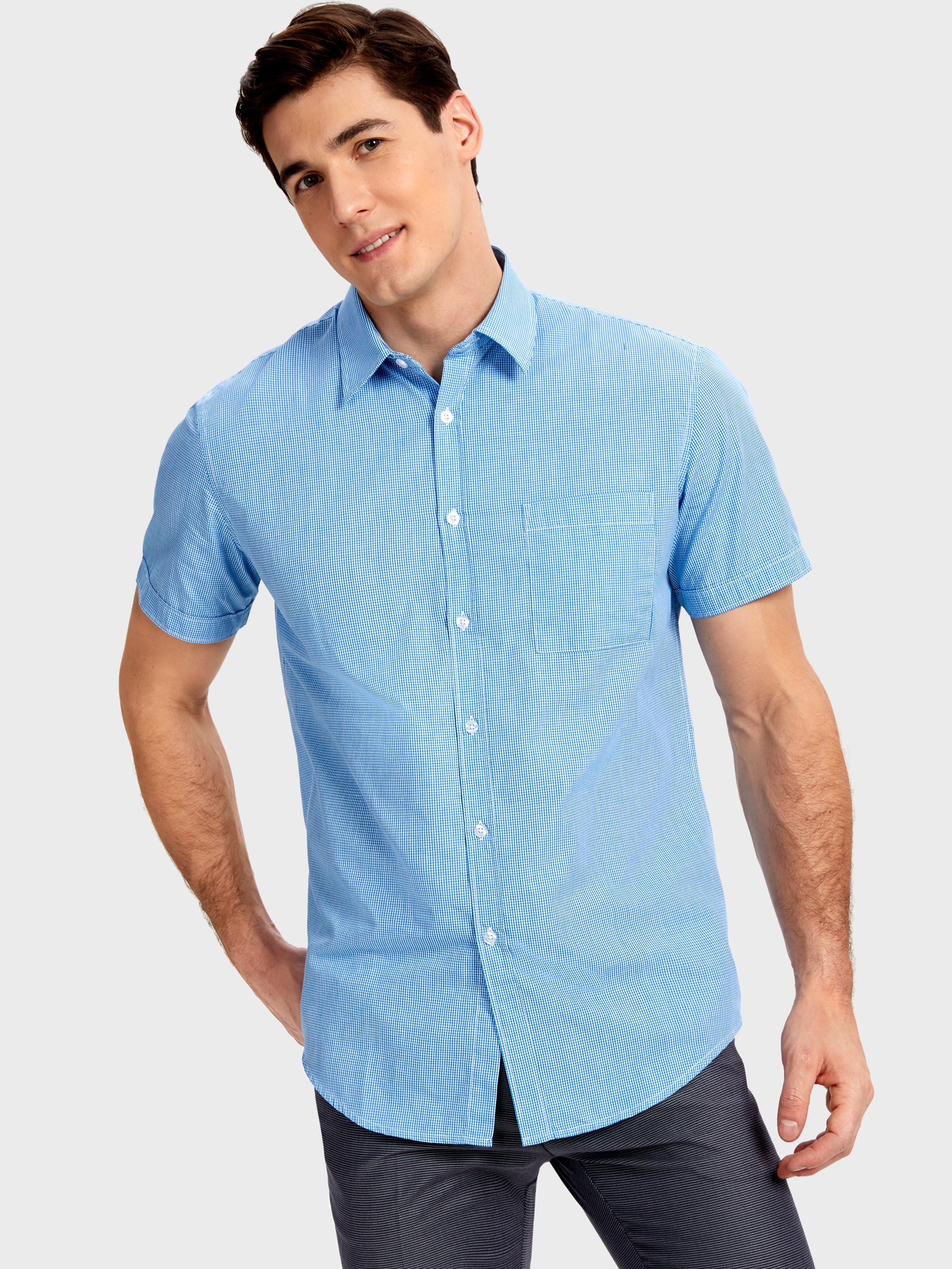 

Рубашка O'STIN Casual MS1U8261L-61  Светло-Синяя, Рубашка O'STIN Casual MS1U8261L-61 L Светло-Синяя