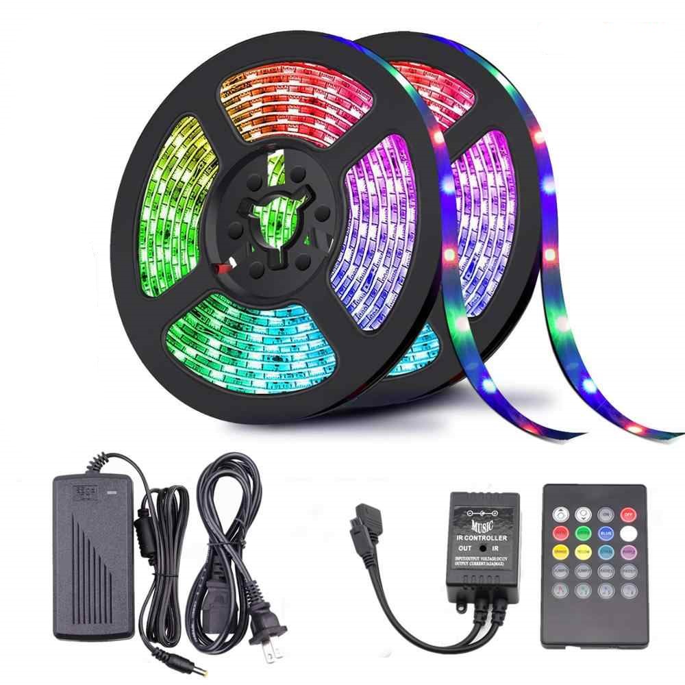 

Светодиодная LED лента music RGB 5050 5 + 5 м мигания в такт под музыку 2 шт.