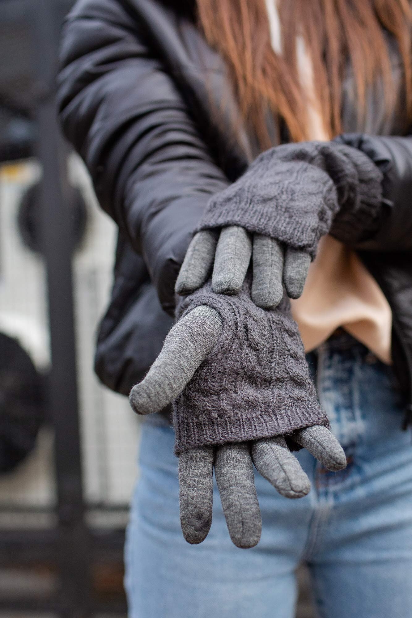 

Шерстяные Митенки Without Woman Dark Gray