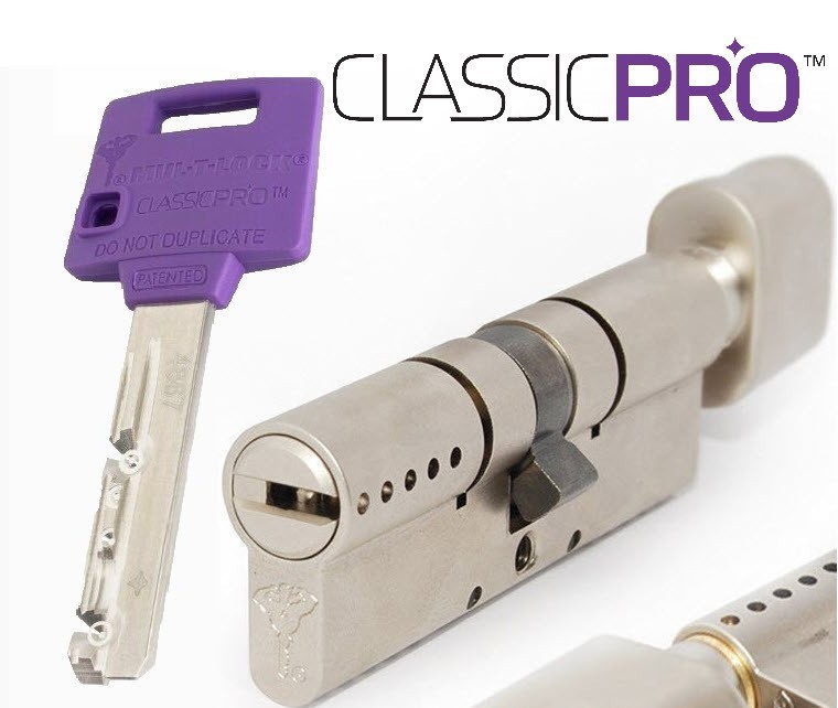 

Цилиндр Mul-T-Lock ClassicPro 110мм (50х60Т) ключ/тумблер никель-сатин 3 ключа