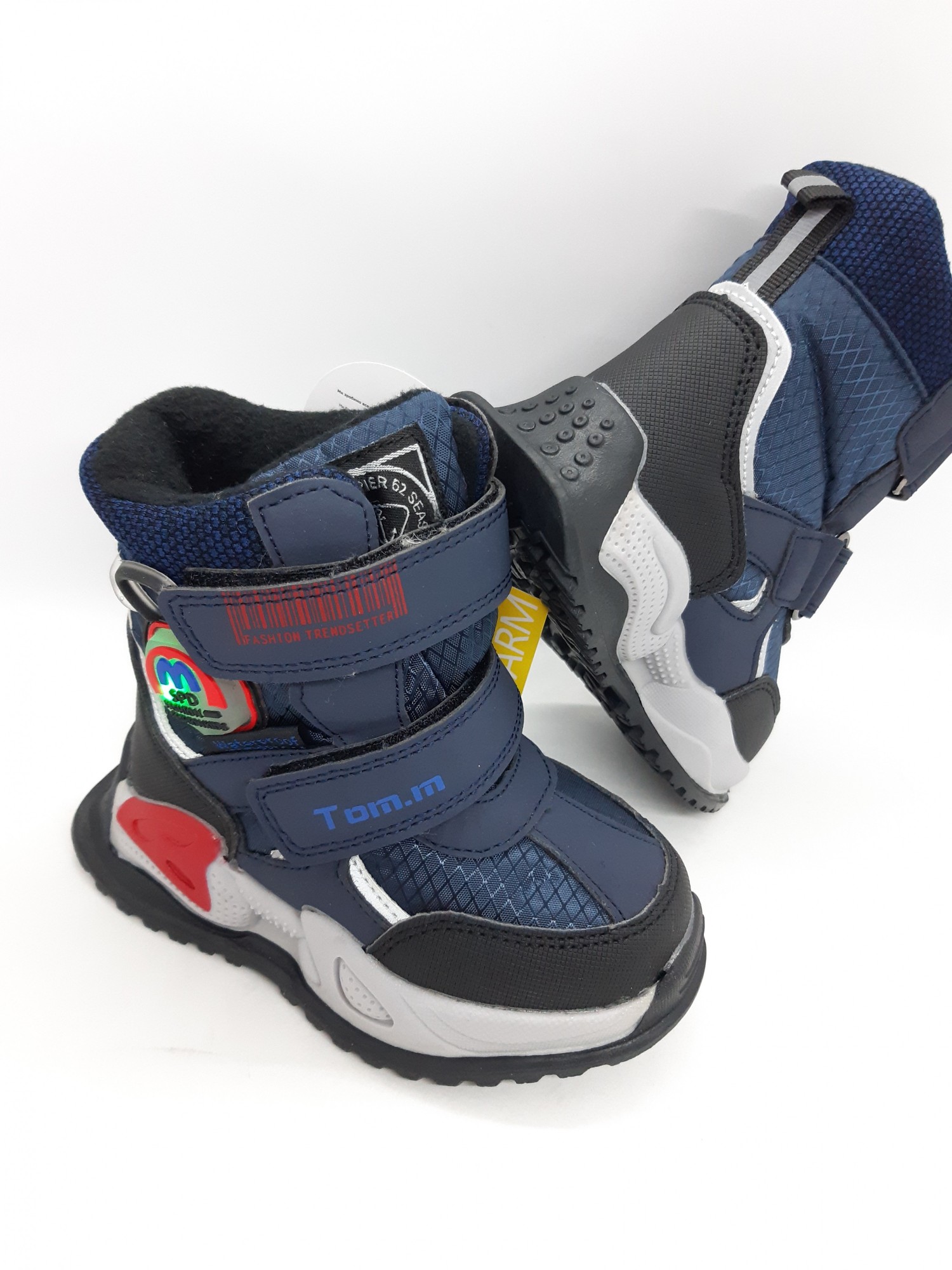 

Светящиеся зимние сапожки на мальчика Tom.m синие с красным ZS-0062 24 р 15,5 см