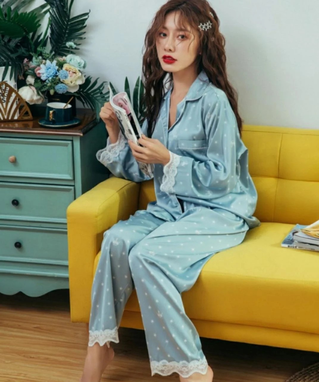 

Женская шелковая пижама Vero Moda голубая  (1256-sky_blue, Женская шелковая пижама Vero Moda голубая 44 (1256-sky_blue-44)
