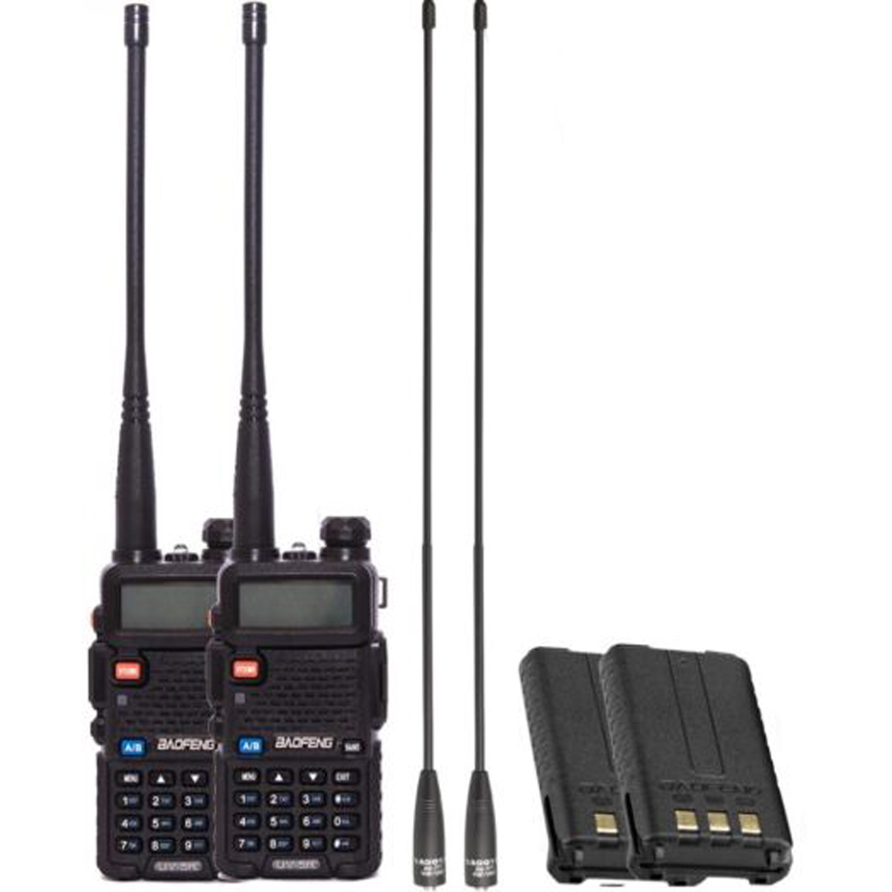 

Рация Baofeng UV-5R Tourism (5W, VHF,UHF, 136-174,400-470MHz, до 5км, 128 каналов, АКБ),2шт, черная