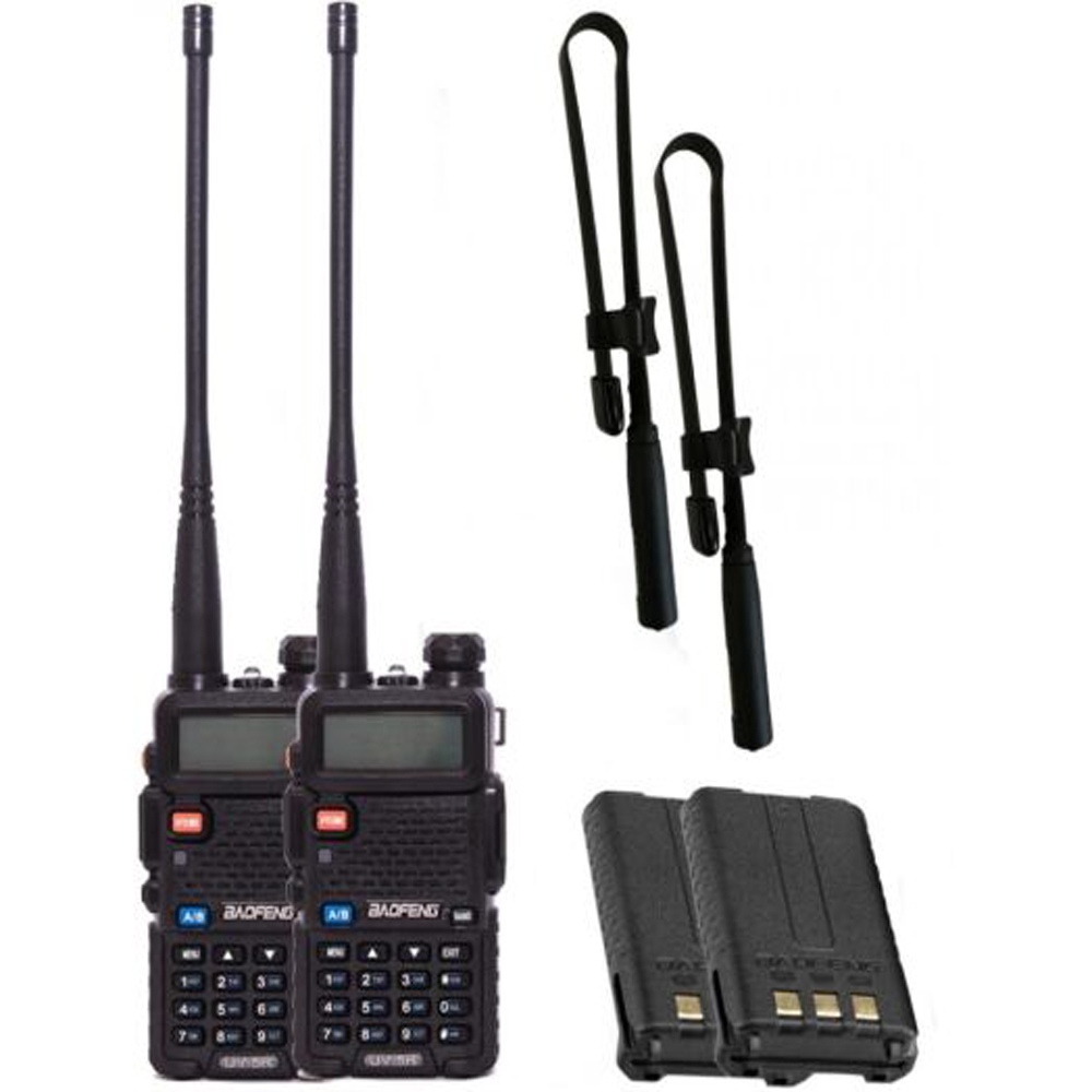 

Рация Baofeng UV-5R Tactical (5W, VHF,UHF, 136-174,400-470MHz, до 5 км, 128 кан., АКБ),2шт, черная