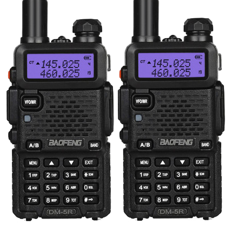 

Рация Baofeng DM-5R Forest (5W, VHF,UHF, 136-174, 400-480MHz, до 16км, 512 канал., АКБ), 2шт, черная