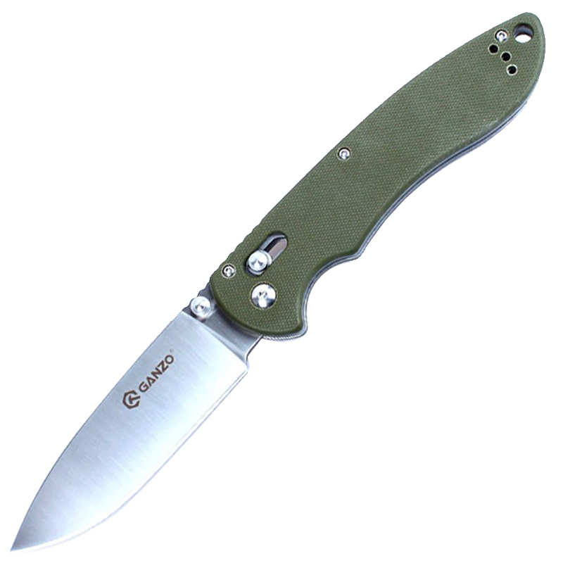 

Нож складной Ganzo G740 (длина: 230мм, лезвие: 95мм, черное), зеленый