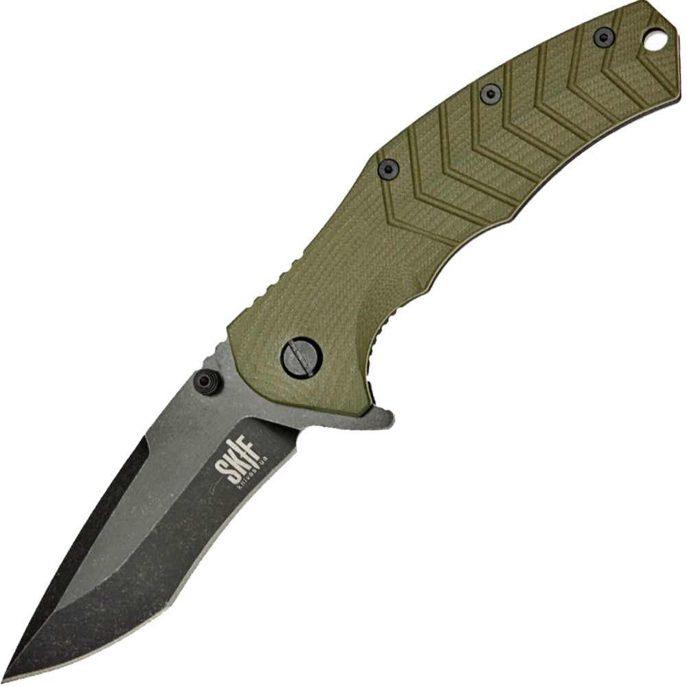 

Нож складной SKIF Griffin II BSW (длина: 218мм, лезвие: 94мм, черное), оливковый