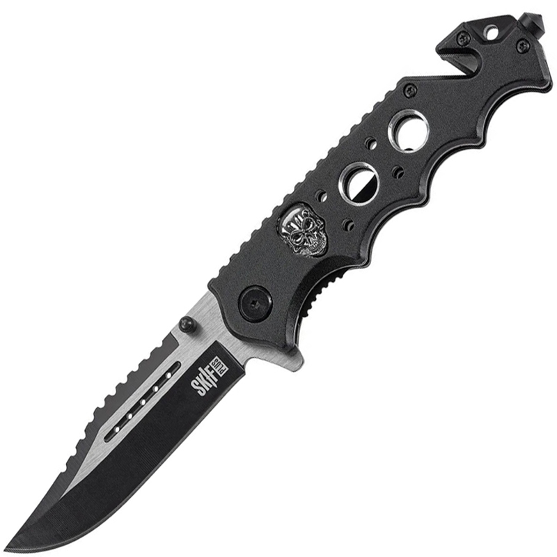 

Нож складной SKIF Plus Skull (длина: 210мм, лезвие: 89мм, черное), черный