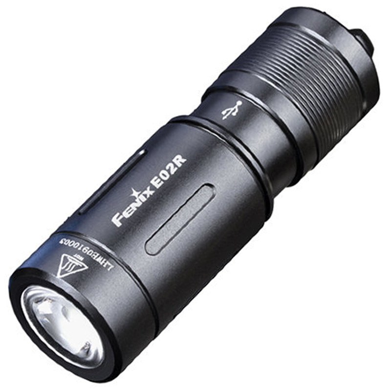 

Фонарь наключный Fenix E02R (Cree XP-G2, 200 люмен, 2 режима, USB), черный, комплект