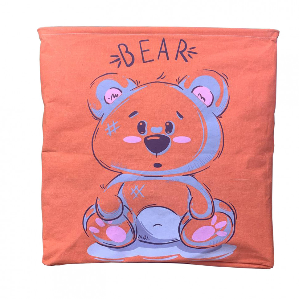 

Корзина для игрушек хлопок, водонепроницаемая пропитка (Медведь) CLR618-4(Orange)