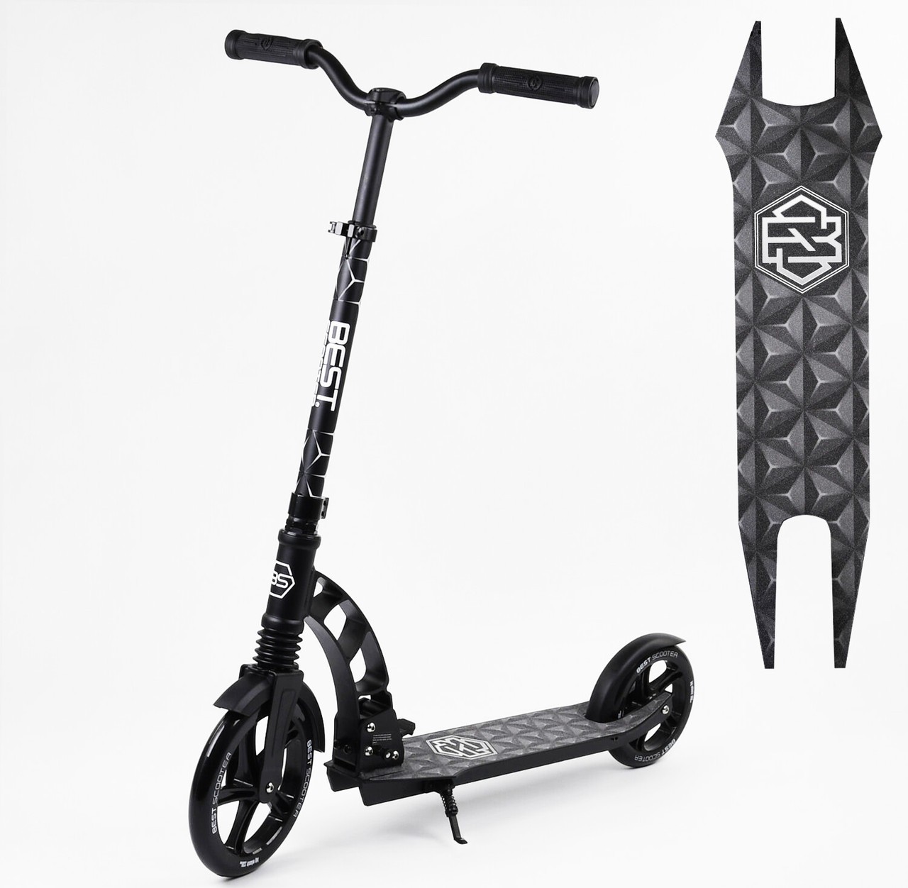 

Детский двухколесный самокат Best Scooter ножной тормоз черный цвет