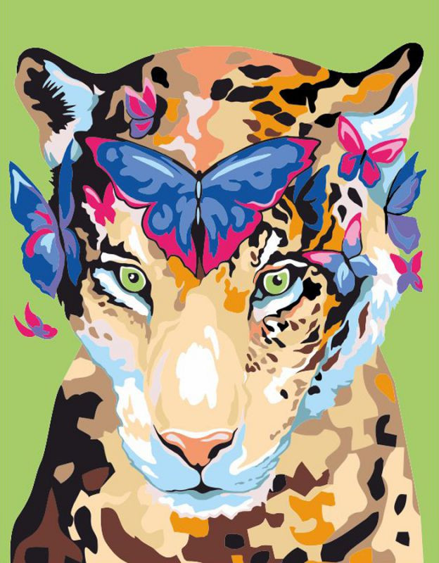 

Картина по номерам Rosa "Jaguar and butterflies" 35х45см N0001360-RY