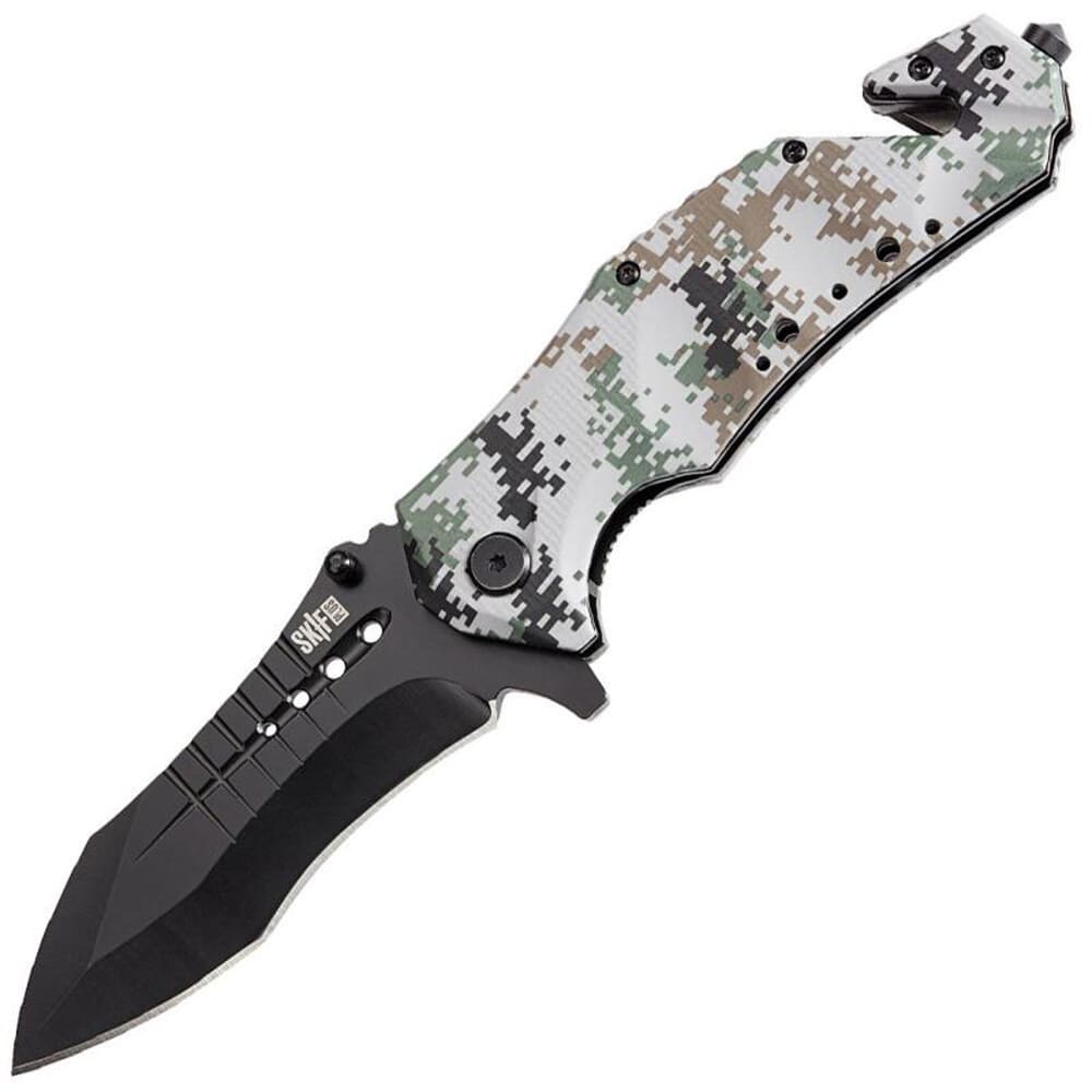 

Нож складной SKIF Plus Predator (длина: 230мм, лезвие: 96мм, черное), пиксель