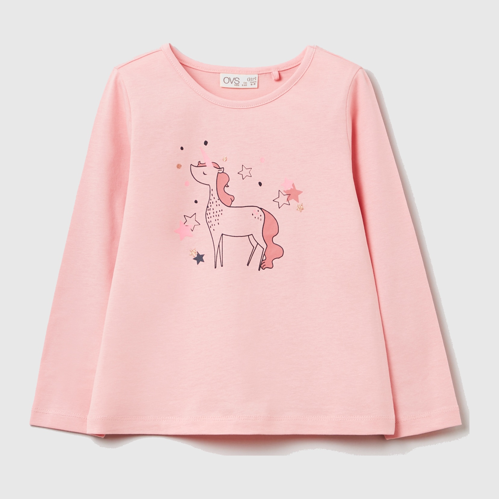 

Футболка с длинными рукавами OVS 1319597 128 см Pink