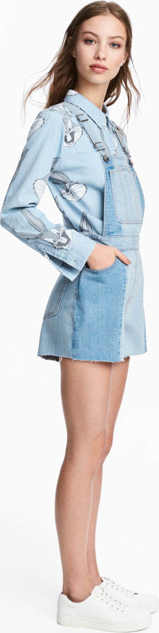 

Джинсовый полукомбинезон H&M 0010498990 34 Светло-голубой