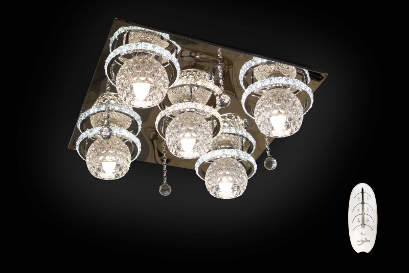 

Люстра LED люстра Мсвет 81382/5 500*500 5*E14 LED48W WT BL с подсветкой и пультом управления (LI223139)