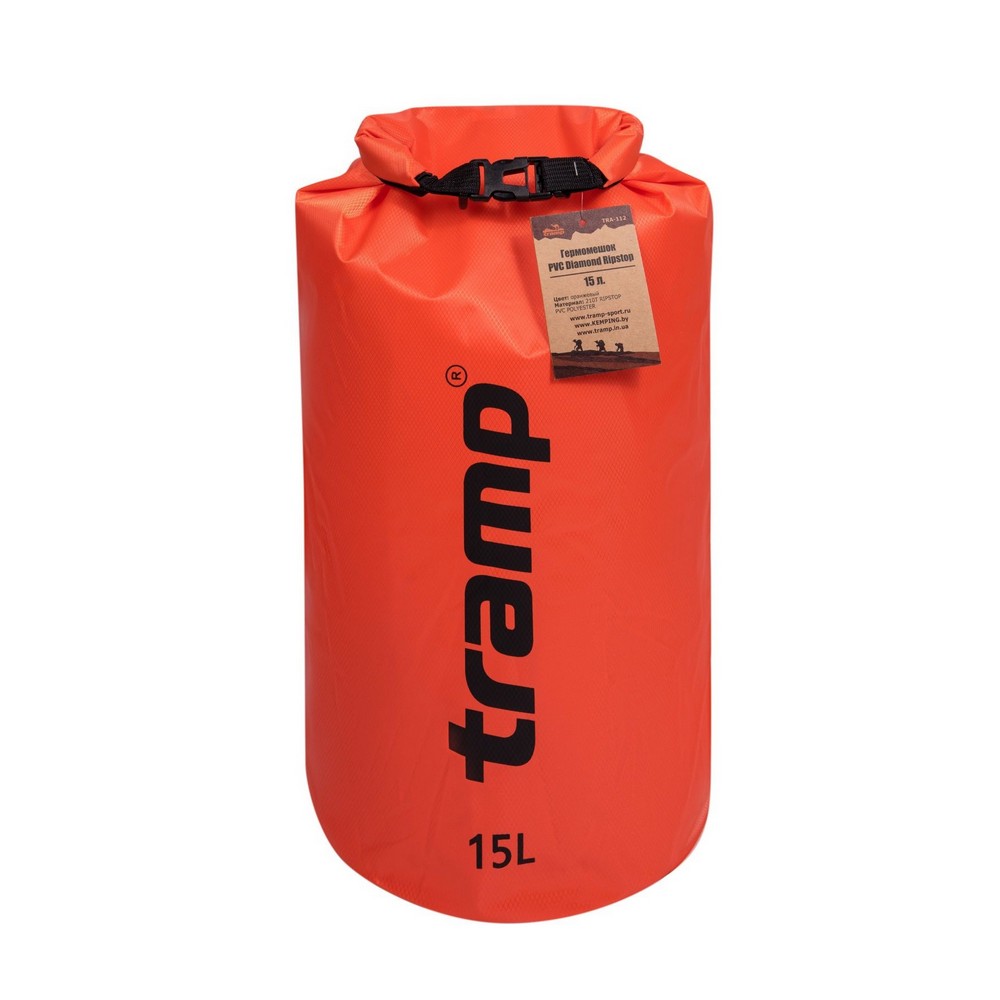 

Гермомешок PVC Diamond Rip-Stop 15л Tramp TRA-112-orange