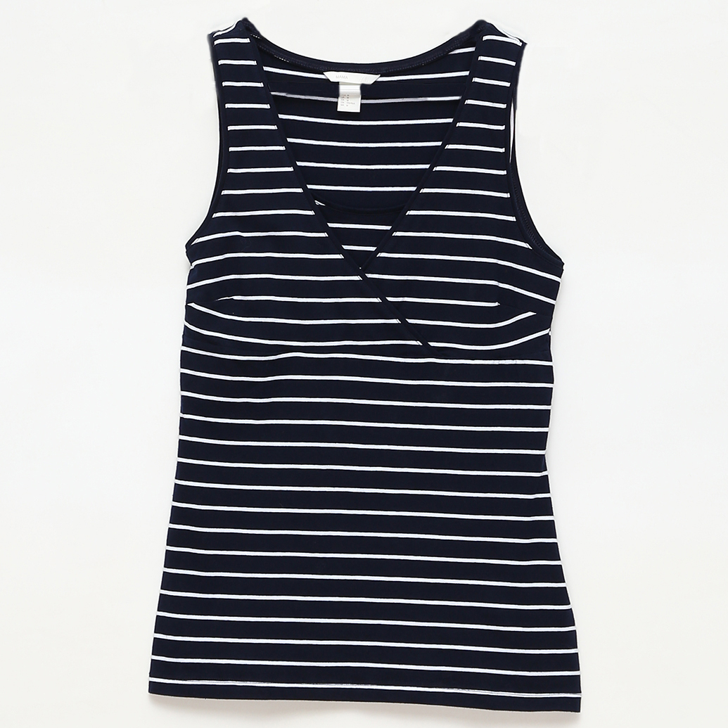 

Майка для кормящих мам H&M 0658880_т.син.б.верт.пол M Темно-синяя