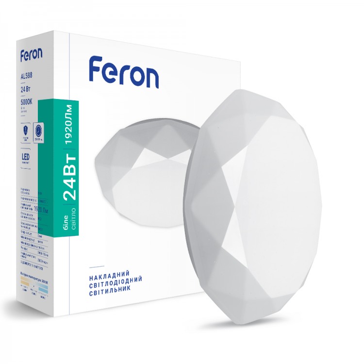 

Светодиодный светильник Feron AL588 24W 5000К (40193)