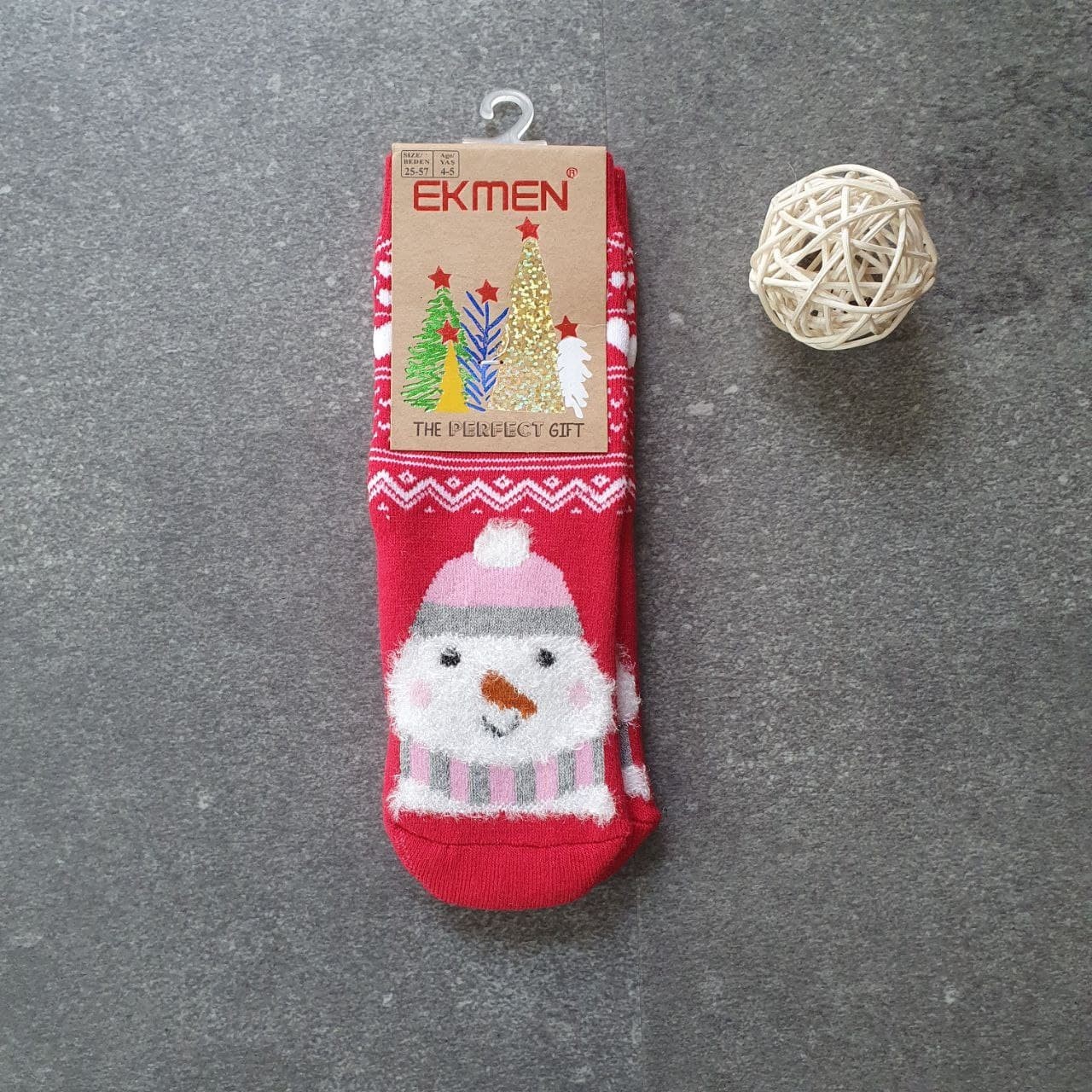 

Детские новогодние носки Ekmen 25-27р Снеговик 4-5 лет Разноцветные