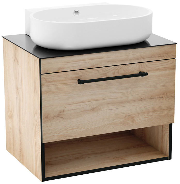 

Тумба Imprese Black Edge f32117OK с умывальником 70 см дуб