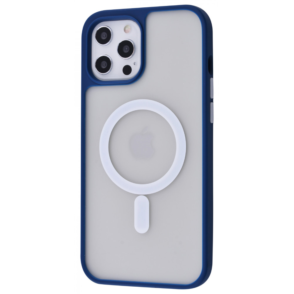 

Чехол с поддержкой magsafe матовый PRC Shadow Matte Case with MagSafe (PC+TPU) iPhone 12 Pro Max dark blue Синий