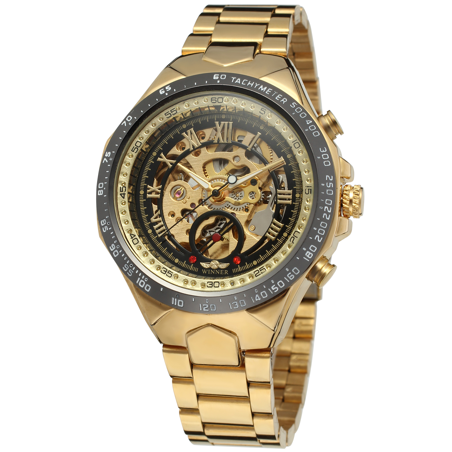 

Наручные часы Winner 8067 Gold-Black-Black Red Cristal