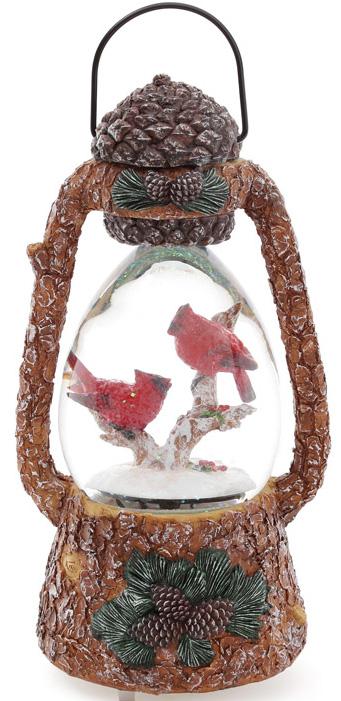

Декоративный фонарь "Кардиналы" с водяным шаром и LED-подсветкой 22.8см, музыкальный