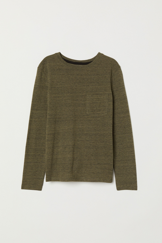 

Футболка с длинными рукавами для мальчика H&M 0512743005 134-140 СМ Зелёный 57217
