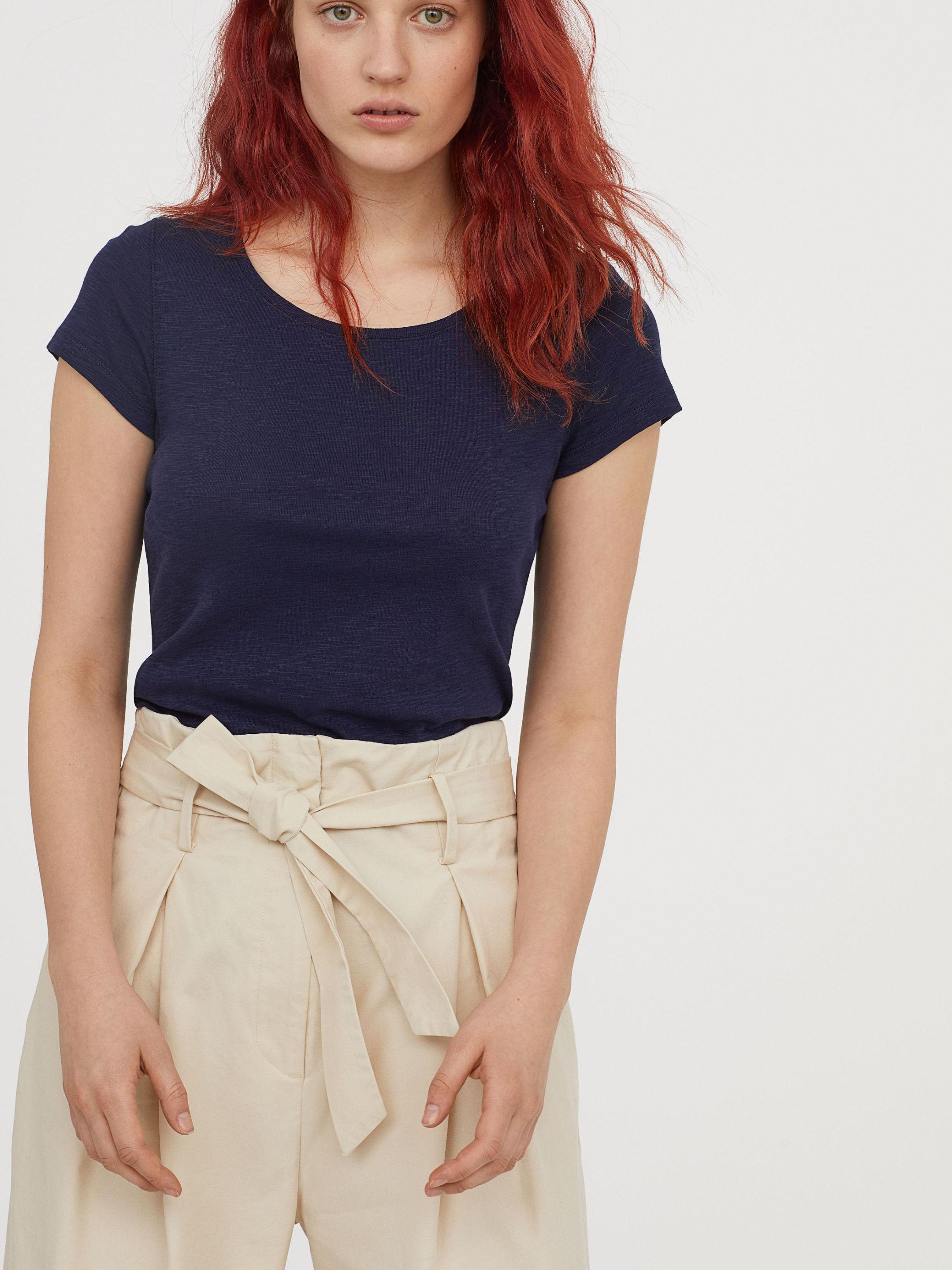 

Футболка H&M 573282004b24  Темно-синяя, Футболка H&M 573282004b24 S Темно-синяя