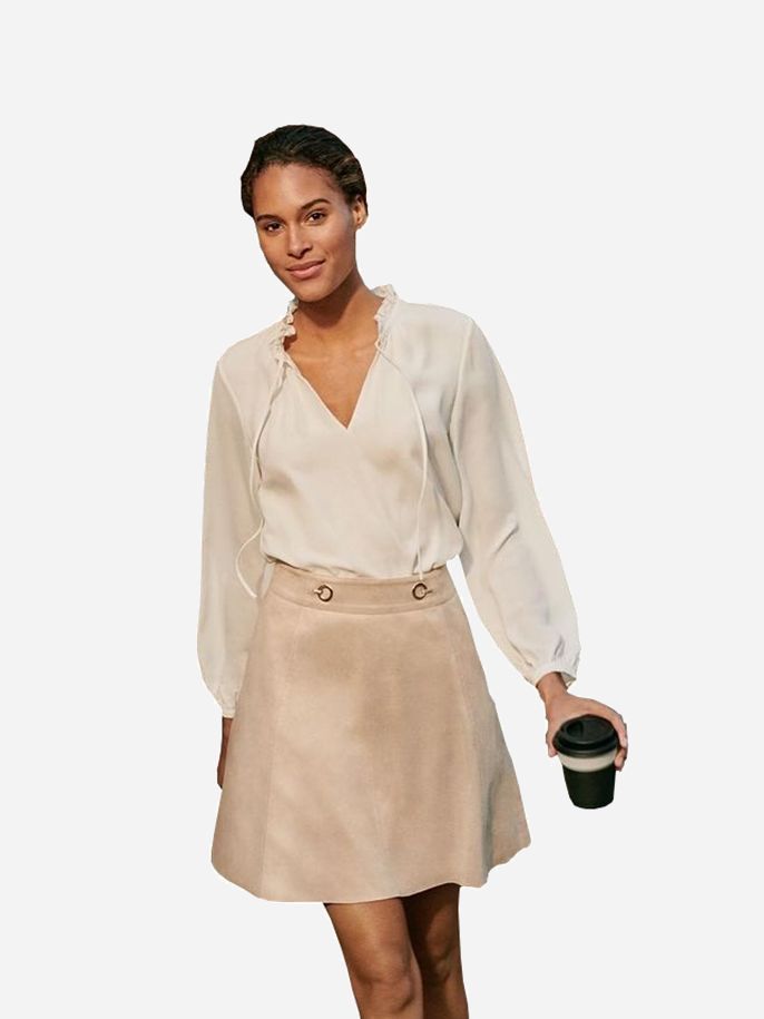 

Юбка из искусственной замши H&M 706371b24 38 Бежевая