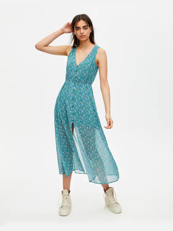 

Сарафан Pull & Bear 5390420b26 L Бирюзовый