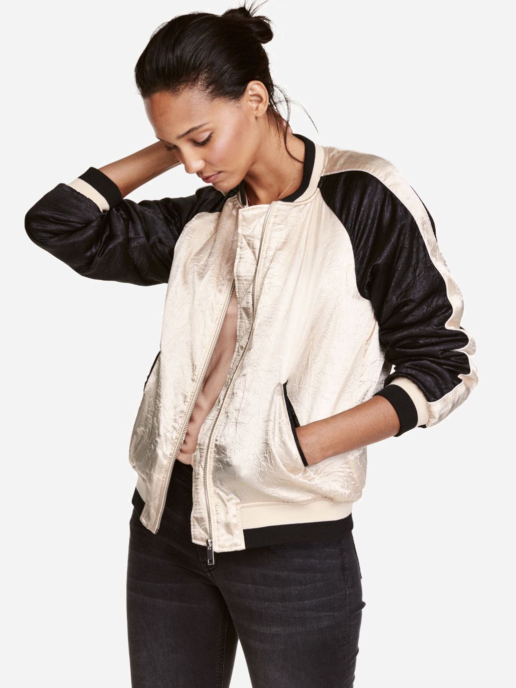 

Бомбер H&M 421657b31 38 Бежевый