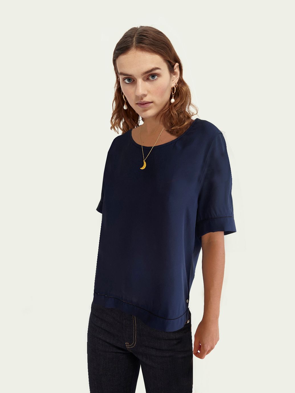 

Блузка Scotch&Soda 140634b31 M Темно-синяя