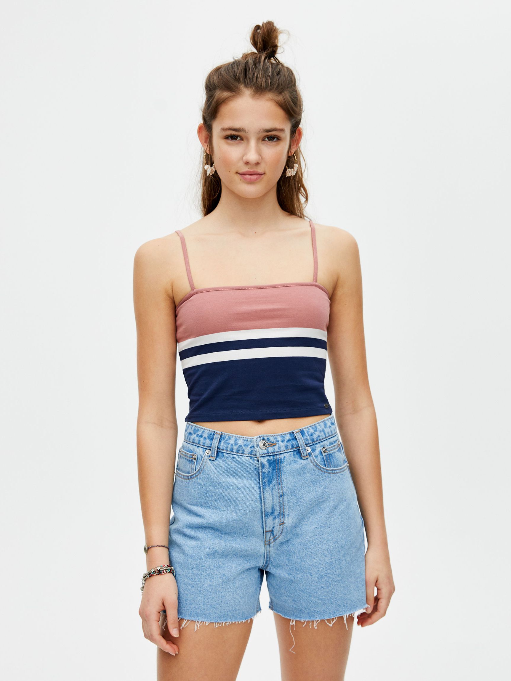 

Топ Pull & Bear 5247317481b26 XS Темно-синий