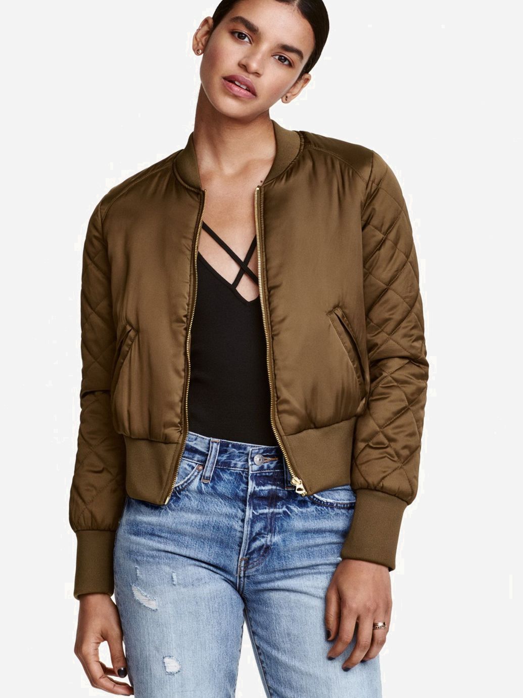 

Бомбер H&M 3145221b31  Хаки, Бомбер H&M 3145221b31 36 Хаки